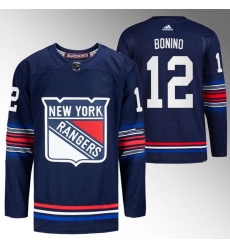 Men New York Rangers 12 Nick Bonino Navy Stitched Jersey