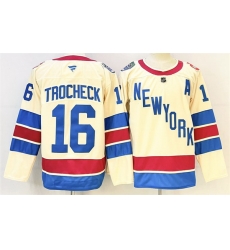 Men New York Rangers 16 Vincent Trocheck Beige 2025 26 Winter Classic With A Patch Stitched Hockey