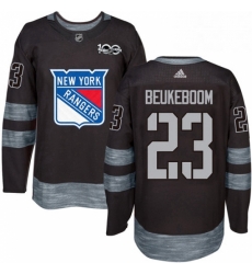 Mens Adidas New York Rangers 23 Jeff Beukeboom Premier Black 1917 2017 100th Anniversary NHL Jersey 