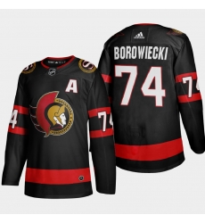 Ottawa Senators 74 Mark Borowiecki Men Adidas 2020 21 Authentic Player Home Stitched NHL Jersey Black