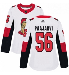 Womens Adidas Ottawa Senators 56 Magnus Paajarvi Authentic White Away NHL Jersey 