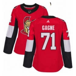 Womens Adidas Ottawa Senators 71 Gabriel Gagne Premier Red Home NHL Jersey 