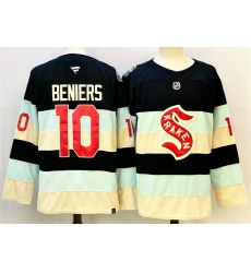 Men Seattle Kraken 10 Matty Beniers Deep Sea Blue Winter Classic Stitched Hockey Jersey