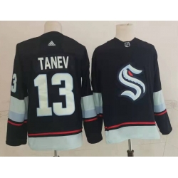 Men Seattle Kraken 13 Brandon Tanev Navy Blue Adidas Stitched NHL Jersey