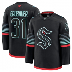Men Seattle Kraken 31 Philipp Grubauer Black Alternate Stitched Hockey Jersey