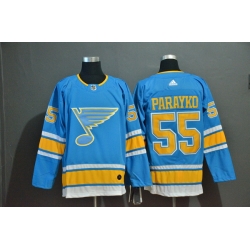 Men St.Louis Blues 55 Colton Parayko Light Blue Adidas Jersey