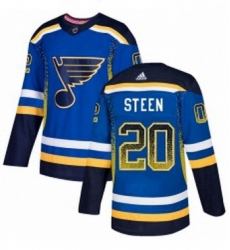 Mens Adidas St Louis Blues 20 Alexander Steen Authentic Blue Drift Fashion NHL Jersey 