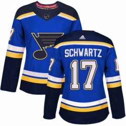 Womens Adidas St Louis Blues 17 Jaden Schwartz Premier Royal Blue Home NHL Jersey 