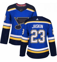 Womens Adidas St Louis Blues 23 Dmitrij Jaskin Authentic Royal Blue Home NHL Jersey 