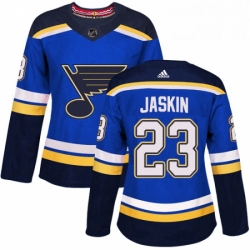 Womens Adidas St Louis Blues 23 Dmitrij Jaskin Authentic Royal Blue Home NHL Jersey 