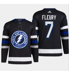 Men Tampa Bay Lightning 7 Haydn Fleury Black Alternate Premier Breakaway Stitched Jersey