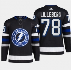 Men Tampa Bay Lightning 78 Emil Martinsen Lilleberg Black Alternate Premier Breakaway Stitched Jersey