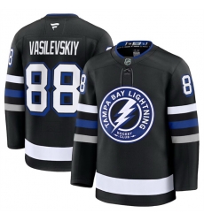 Men Tampa Bay Lightning 88 Andrei Vasilevskiy Black 2024 25 Alternate Stitched Hockey Jersey