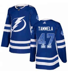 Mens Adidas Tampa Bay Lightning 47 Jonne Tammela Authentic Blue Drift Fashion NHL Jersey 