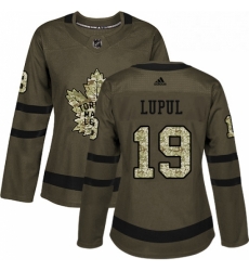 Womens Adidas Toronto Maple Leafs 19 Joffrey Lupul Authentic Green Salute to Service NHL Jersey 