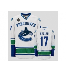 Canucks 2011 Stanley Cup Finals #17 Ryan Kesler White Stitched Youth NHL Jersey