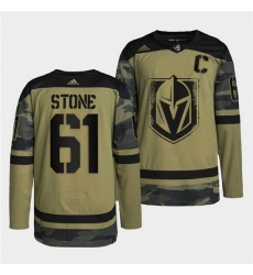 Men Vegas Golden Knights 61 Mark Stone 2022 Camo Military Appreciation Night Stitched jersey