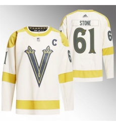 Men Vegas Golden Knights 61 Mark Stone Cream 2024 Winter Classic Breakaway Stitched Jersey