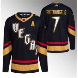 Men Vegas Golden Knights 7 Alex Pietrangelo Black 2022 23 Reverse Retro Stitched Jersey