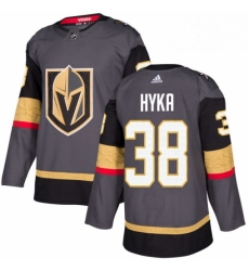 Mens Adidas Vegas Golden Knights 38 Tomas Hyka Authentic Gray Home NHL Jersey 