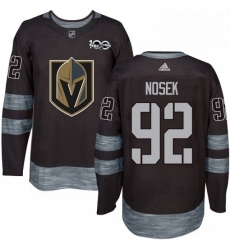 Mens Adidas Vegas Golden Knights 92 Tomas Nosek Authentic Black 1917 2017 100th Anniversary NHL Jersey 