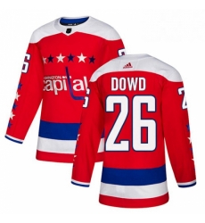 Mens Adidas Washington Capitals 26 Nic Dowd Authentic Red Alternate NHL Jersey 