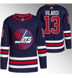 Men Winnipeg Jets 13 Gabriel Vilardi 2021 22 Navy Stitched Jersey