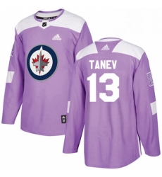 Mens Adidas Winnipeg Jets 13 Brandon Tanev Authentic Purple Fights Cancer Practice NHL Jersey 