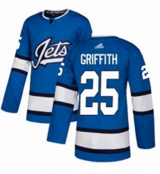 Mens Adidas Winnipeg Jets 25 Seth Griffith Authentic Blue Alternate NHL Jersey 