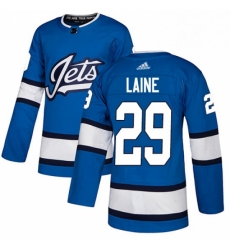 Mens Adidas Winnipeg Jets 29 Patrik Laine Authentic Blue Alternate NHL Jersey 