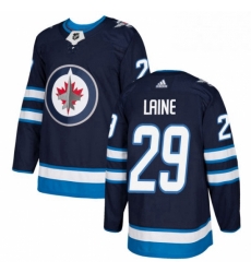 Mens Adidas Winnipeg Jets 29 Patrik Laine Authentic Navy Blue Home NHL Jersey 