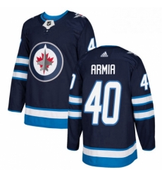 Mens Adidas Winnipeg Jets 40 Joel Armia Premier Navy Blue Home NHL Jersey 