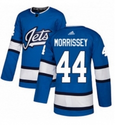 Mens Adidas Winnipeg Jets 44 Josh Morrissey Authentic Blue Alternate NHL Jersey 