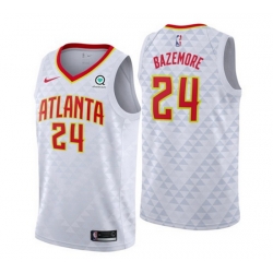 Men Atlanta Hawks 24 Kent Bazemore White Association Edition Stitched Jersey