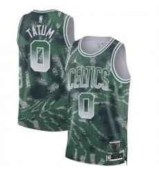 Men Boston Celtics 0 Jayson Tatum Green 2025 Select Series Swingman Stitched Basketball Jersey