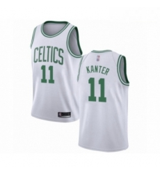 Mens Boston Celtics 11 Enes Kanter Authentic White Basketball Jersey Association Edition 