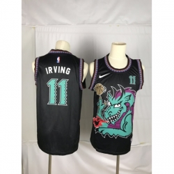 Men's Brooklyn Nets #11 Kyrie Irving Dragon Black Jersey