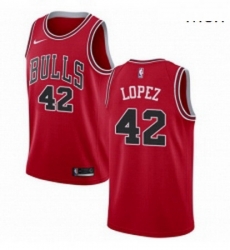 Mens Nike Chicago Bulls 42 Robin Lopez Swingman Red Road NBA Jersey Icon Edition