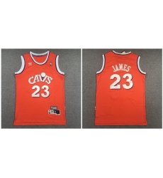 Cavaliers 23 Lebron James Orange Hardwood Classics Jersey