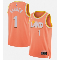 Men Cleveland Cavaliers  1 James Harden Orange 2025 26 City Edition Stitched Basketball Jersey