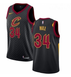 Womens Nike Cleveland Cavaliers 34 Tyrone Hill Authentic Black Alternate NBA Jersey Statement Edition