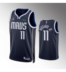 Men Dallas Mavericks 11 Tim Hardaway Jr  Navy Statement Edition Stitched Basketball Jersey