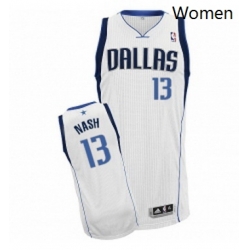 Womens Adidas Dallas Mavericks 13 Steve Nash Authentic White Home NBA Jersey