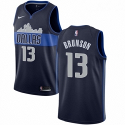 Youth Nike Dallas Mavericks 13 Jalen Brunson Swingman Navy Blue NBA Jersey Statement Edition 