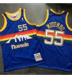 Nuggets 55 Dikembe Mutombo Blue 1991 92 Hardwood Classics Swingman Jersey