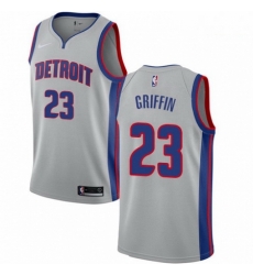 Mens Nike Detroit Pistons 23 Blake Griffin Authentic Silver NBA Jersey Statement Edition 