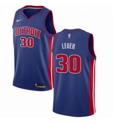 Mens Nike Detroit Pistons 30 Jon Leuer Swingman Royal Blue Road NBA Jersey Icon Edition 