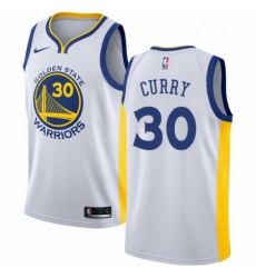 Mens Nike Golden State Warriors 30 Stephen Curry Authentic White Home NBA Jersey Association Edition