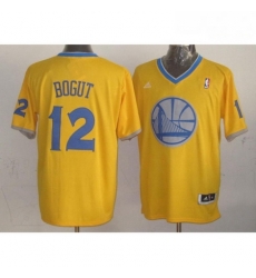 Warriors 12 Andrew Bogut Gold 2013 Christmas Day Swingman Stitched NBA Jersey 