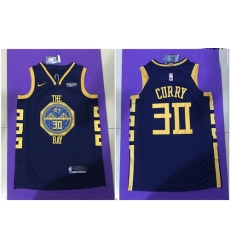 Warriors 30 Stephen Curry Navy City Edition Nike Authentic Jersey